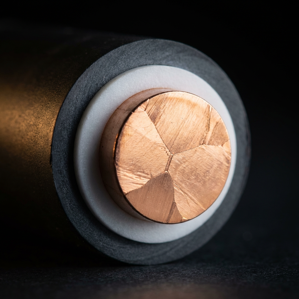 Cross-section of standard OFC conductor showing polycrystalline grain structure